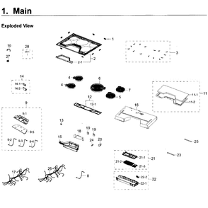 Main Assembly Diagram and Parts List for NZ36K7570RG AA-00 Samsung Cooktop