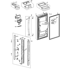 Part Location Diagram of DA64-04017A Samsung HANDLE BAR-REF;POLARIS,S
