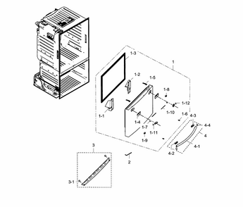 Part Location Diagram of DA82-02841T Samsung Packing Door Assembly