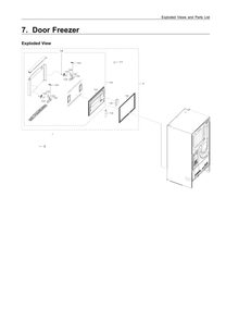 Freezer Door Parts Diagram and Parts List for RF28R6221SR AA-00 Samsung Refrigerator
