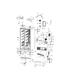 Cabinet Diagram and Parts List for RSG307AABP XAA-04 Samsung Refrigerator