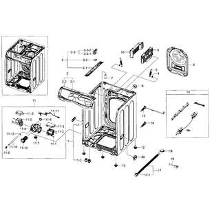 Frame Assy Diagram and Parts List for WF511ABW XAA-0003 Samsung Washer