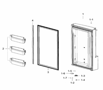 Freezer Door Rt Diagram and Parts List for RF32FMQDBSR AA-0006 Samsung Refrigerator