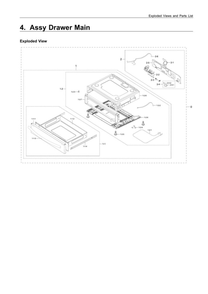 Main Drawer Assembly Diagram and Parts List for NX58M6650WS AA-00 Samsung Range