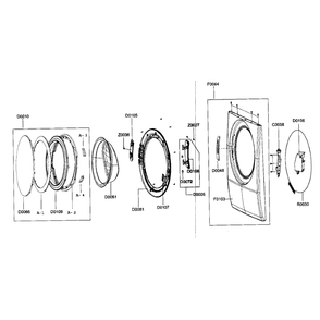 Door Diagram and Parts List for WF337AAW XAA-00 Samsung Washer