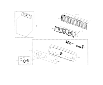 Control Panel Diagram and Parts List for DV5471AGP XAA-0005 Samsung Dryer