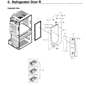 Fridge Door R Diagram and Parts List for RF4267HARS XAA-02 Samsung Refrigerator