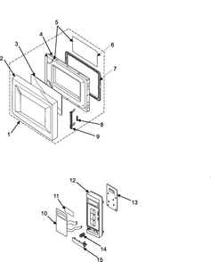 Control Panel/door Assembly Diagram and Parts List for MR1033SB XAA Samsung Microwave