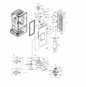 Fridge Door L Diagram and Parts List for RF28HFEDBWW AA-0003 Samsung Refrigerator