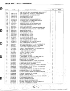 Microwave/pcb Parts Page 7 Diagram and Parts List for MW5330T XAA Samsung Microwave