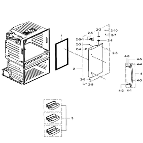 Right Door Diagram and Parts List for RF28HMEDBSR AA-0009 Samsung Refrigerator