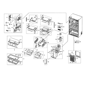 Fridge Diagram and Parts List for RF22NPEDBSR AA-01 Samsung Refrigerator