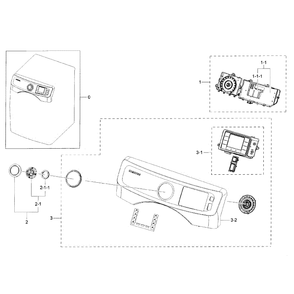 Control Panel Diagram and Parts List for DV42H5400GF A3-0000 Samsung Dryer
