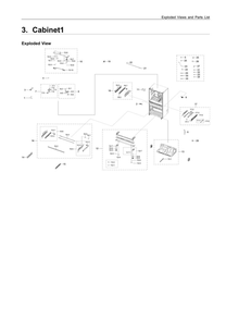Cabinet 1 Diagram and Parts List for RF22R7351DT AA-00 Samsung Refrigerator