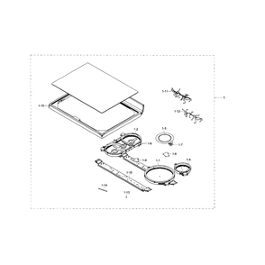 Cooktop Diagram and Parts List for NE59J7630SB AA-0002 Samsung Range