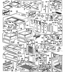 Refrigerator Diagram and Parts List for RF267ABRS XAA-0000 Samsung Refrigerator