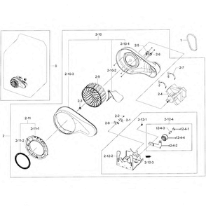 Motor Assy Diagram and Parts List for DV50F9A6EVW A2-0001 Samsung Dryer