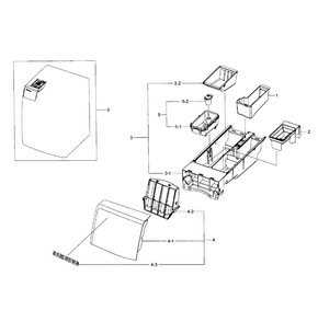 Drawer Assy Diagram and Parts List for WF393BTPAWR A1-0001 Samsung Washer