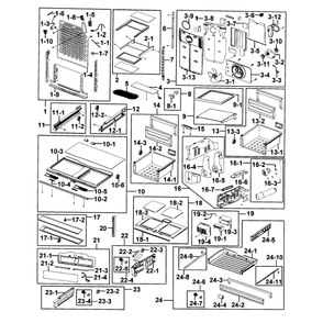 Refrigerator Diagram and Parts List for RFG293HARS XAA-01 Samsung Refrigerator