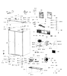 Cabinet Diagram and Parts List for RH29H9000SR AA-0001 Samsung Refrigerator