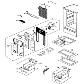 Refrigerator Diagram and Parts List for RB215LABP XAA-0000 Samsung Refrigerator