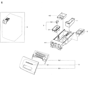 Drawer Diagram and Parts List for WF45K6500AV A2-0000 Samsung Washer