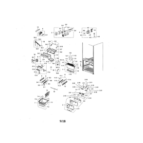 Freezer Diagram and Parts List for RFG298HDWP XAA-01 Samsung Refrigerator