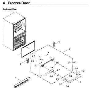 Freezer Door Diagram and Parts List for RF28JBEDBSR AA-0003 Samsung Refrigerator
