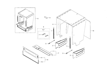Case Diagram and Parts List for DW80F600UTB AA-0001 Samsung Dishwasher