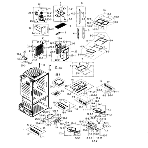 Fridge Diagram and Parts List for RF23HCEDBWW AA-01 Samsung Refrigerator