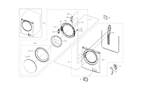Part Location Diagram of DC63-01356A Samsung Door Switch Cover