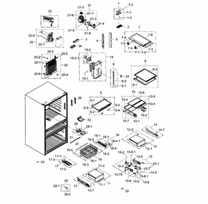 Refrigerator Diagram and Parts List for RF31FMEDBSR AA-0003 Samsung Refrigerator