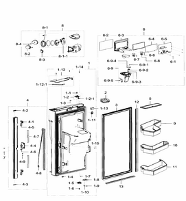 Fridge Door Lt Diagram and Parts List for RF32FMQDBSR AA-0006 Samsung Refrigerator