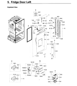 Fridge Door L Diagram and Parts List for RF23HCEDBSR AA-0011 Samsung Refrigerator