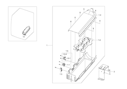 Duct Heater Diagram and Parts List for DV511AEW XAA-0001 Samsung Dryer