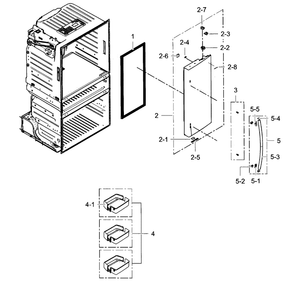 Refrigerator Door R Diagram and Parts List for RF4287HARS XAA-02 Samsung Refrigerator