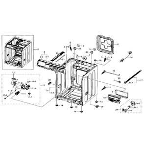 Frame And Cover Diagram and Parts List for WF330ANB XAA-03 Samsung Washer