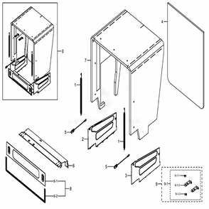 Assembly Case Diagram and Parts List for DW80K5050US (AA)(0002) Samsung Dishwasher
