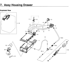 Housing-Drawer Diagram and Parts List for WF419AAW XAA-02 Samsung Washer