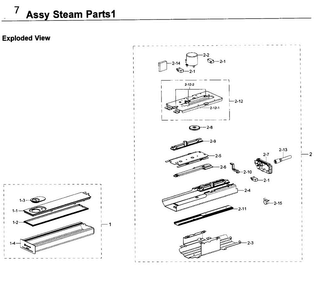 Steam Parts 1 Diagram and Parts List for NV51K6650DS AA-0000 Samsung Wall Oven