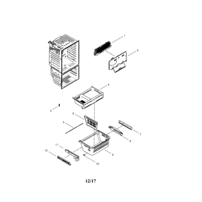 Freezer Diagram and Parts List for RFG29THDRS XAA-00 Samsung Refrigerator