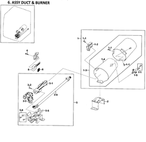 Heater Assy Diagram and Parts List for DV511AGR XAA-0003 Samsung Dryer