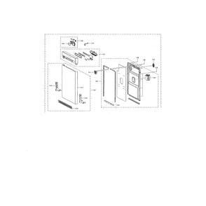 Door Assembly Diagram and Parts List for DW80N3030US AA-00 Samsung Dishwasher