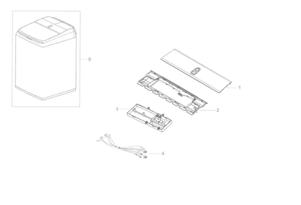 Control Panel Diagram and Parts List for WA45K7600AW A2-0000 Samsung Washer