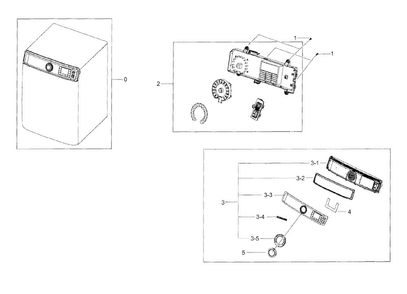 Part Location Diagram of DC92-01647B Samsung Sub Control Board Assembly