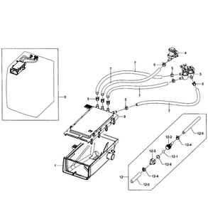 Drawer Housing Diagram and Parts List for WF501ANW XAA-0003 Samsung Washer