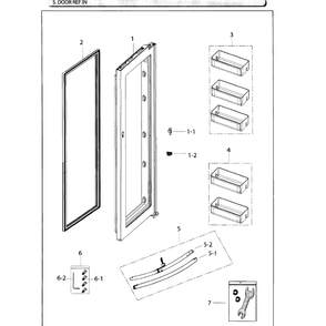 Door Ref Inner Diagram and Parts List for RH25H5611BC AA-02 Samsung Refrigerator