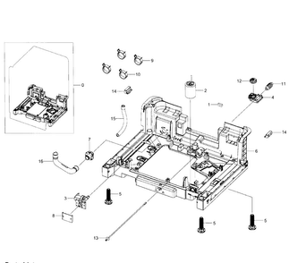 Base Section Diagram and Parts List for DW80J7550UG AA-0001 Samsung Dishwasher