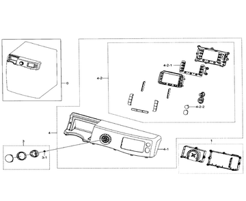 Control Panel Diagram and Parts List for WF511ABW XAA-0001 Samsung Washer