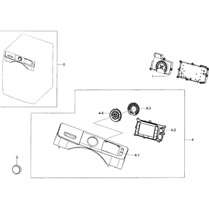 Control Panel Diagram and Parts List for WF45H6300AW A2-01 Samsung Washer